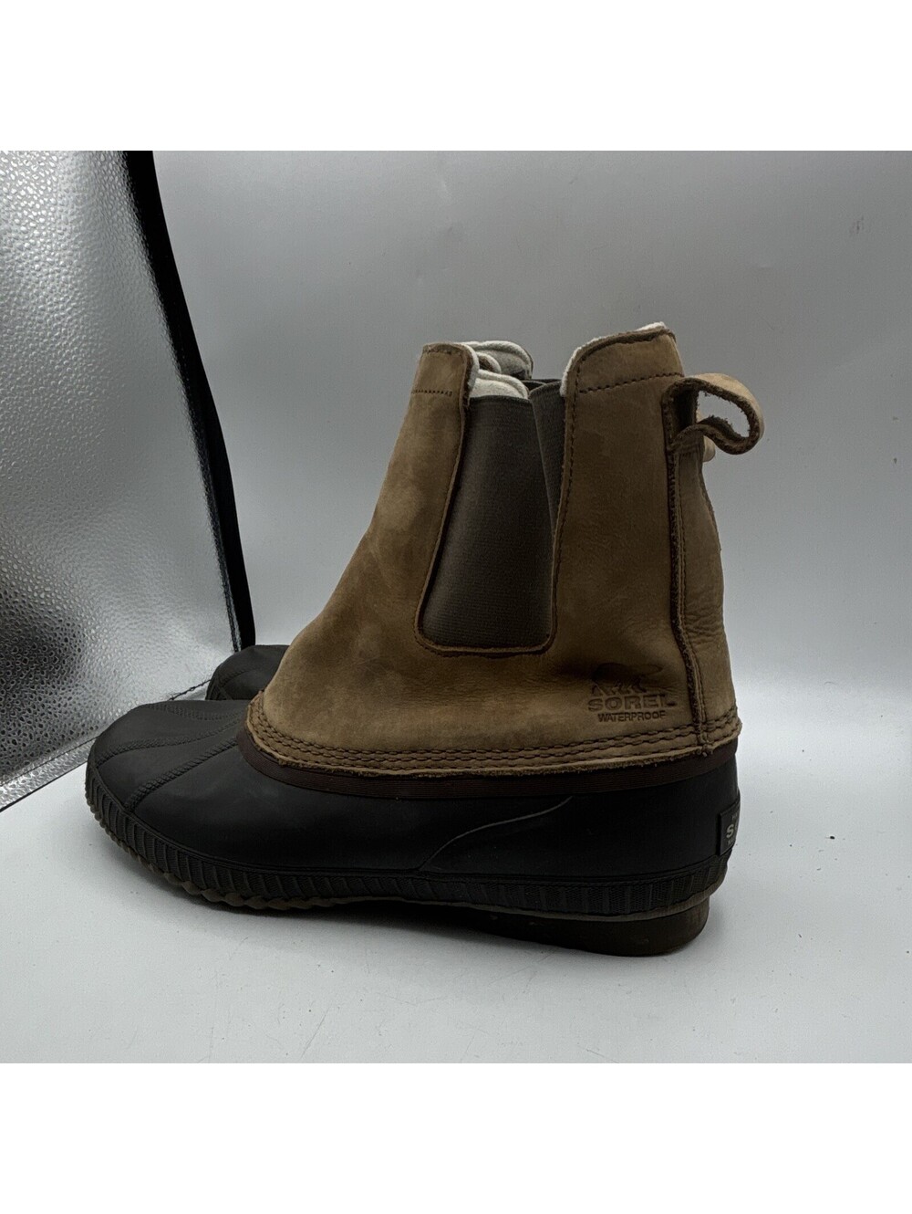 Sorel Men’s Waterproof Duck Chelsea Pull-On Ankle Boots Brown/Black Size 14 - Picture 3 of 10